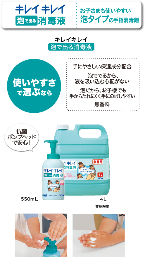 キレイキレイ 泡で出る消毒液